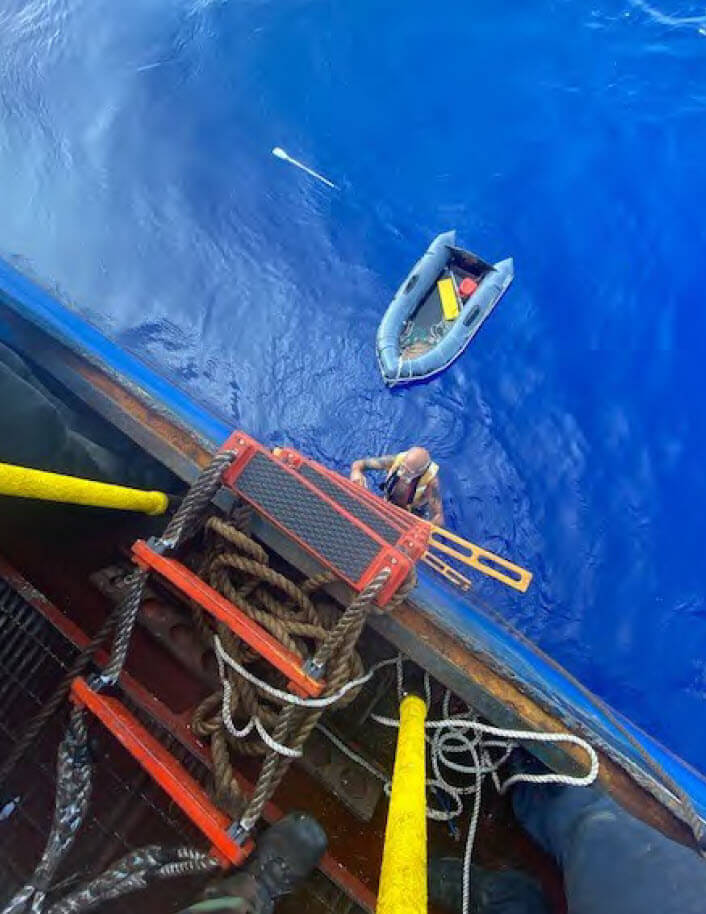 ARC’s M/V Endurance Rescues Sailor from Sinking Sailboat near