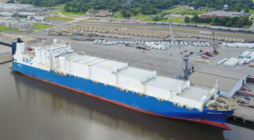 ARC's M/V Endurance Loads 2nd Armored Brigade Combat Team, 1st Infantry Division  Cargo at the Port of Beaumont - American Roll-On Roll-Off Carrier