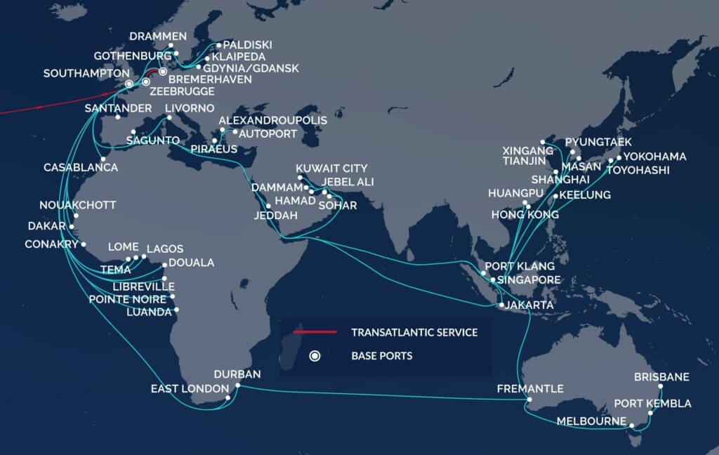 ARC TRANSSHIPMENT PORTS VIA EUROPEAN BASE PORTS*